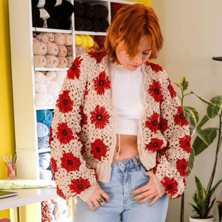 Evessia Granny Square Sweater crochet pattern - video tutorial