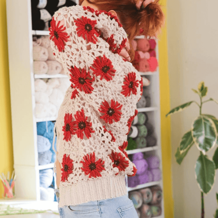 Evessia Granny Square Sweater crochet pattern - video tutorial
